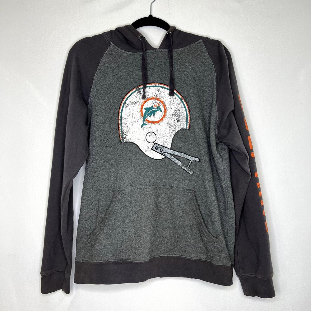 Miami Dolphins NFL by Fanatics Pro Line Pullover Hoodie Gray Black Size Small